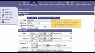 How to create calendar entries in Horde