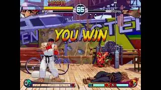 SFIII 2nd Impact Ryu vs Shin Akuma (difficulty 8) secret final boss
