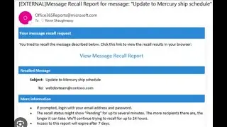 How to recall an email in Outlook without recipient knowing in office 365