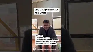 CDS (IMA) SSB DATES ARE OUT I JOIN THE 6.0 SSB BATCH FROM 10TH JAN I 