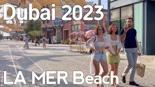 Dubai La Mer Beach Walking Tour 4K | United Arab Emirates 🇦🇪