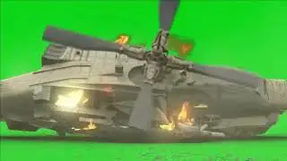 Flight crash green screen, Helicopter Flying and crash Green Screen HD video 4