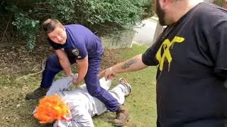 CREEPY CLOWN RESISTING ARREST! SHOTS FIRED!