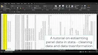 Lecture on Preparing Data for Panel Data Analysis - Data Cleaning, Graphs & Data Transformation