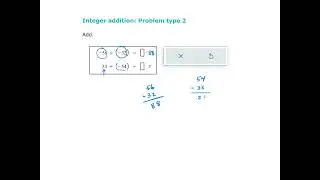 Integer addition -problem type 2 (ALEKS examples)