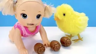 ШОКОЛАДНЫЕ ЯЙЦА ЦЫПЛЁНОК СНЁС Пробуем Пасхальный Десерт #Кукла Беби Элайв