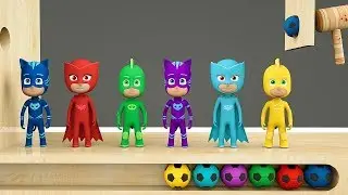 Bingo Song Pj Masks surprise soccer balls  Learn Colors Surprise Eggs with Pj Masks Figure inside