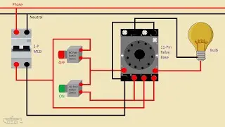 PLA Type 11 Pin Relay Pinout Circuit and Wiring Diagram