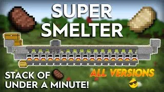 Easy and FAST Super Smelter Tutorial In Minecraft Bedrock 1.17 (mcpe)#minecraft#viral#mcpe