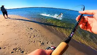 Fishing for giants in raging current on 4lb line! *YOUTUBE FIRST*