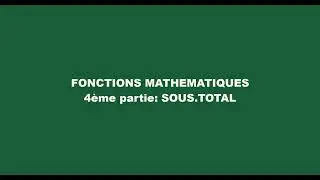 fonction Soustotal de Excel
