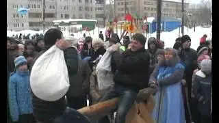 Масленица 2014, часть 3. Бои подушками, перетягивание каната.