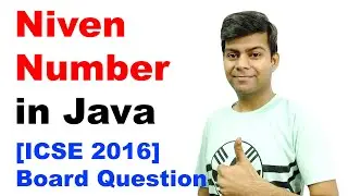 Niven Number in Java Program | Class 10 Computer | ICSE 2016 Question