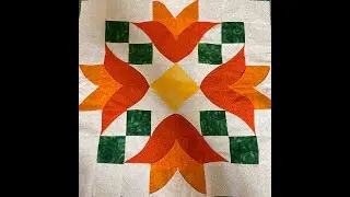 Tulip quilt block, Easy to follow,3 Dimensional and Curved piecing