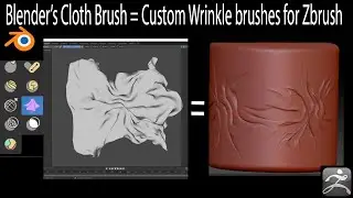 Blender cloth brush = Custom Zbrush wrinkle brushes!!