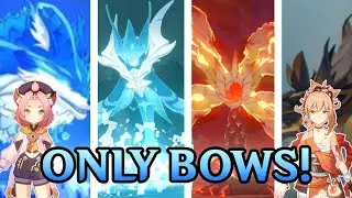 Boss Fights with Only Bows! | Genshin Impact Gameplay