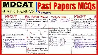 MDCAT Past Papers MCQs Physics | Past Paper Solved mcqs Unit Motion & Force