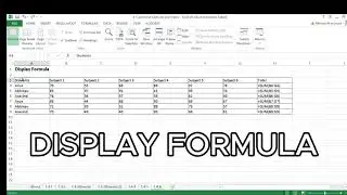 HOW TO DISPLAY FORMULA
