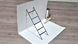 very easy stairs 3d drawing on paper for beginner