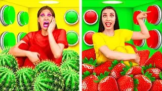 1000 Mystery Buttons Challenge Only 1 Lets You Escape | Funny Food Situations by RaPaPa Challenge