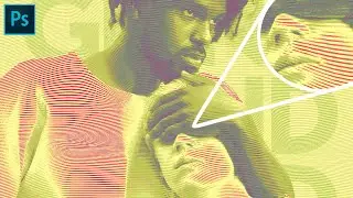 Create Curved Halftone Line Gradient Art | Photoshop