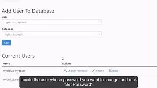 How To Change a MySQL Database Users Password in CPanel