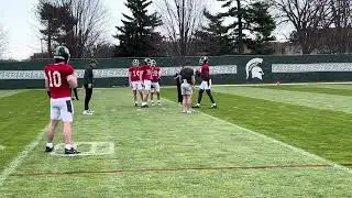 Michigan State quarterbacks at spring practice No. 10 (4-9-24)