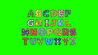 Sing the Alphabet A-Z, free no copyright, 3d effect text #animation #greenscreen #reading