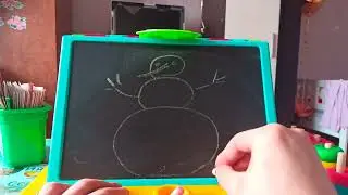 Рисуем снеговика/ снеговик рисуем мелом