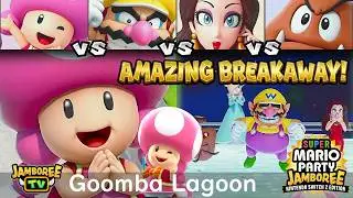 Super Mario Party Jamboree TV Toadette vs Wario vs Pauline vs DK in Goomba Lagoon