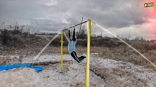WE MADE AN ALMOST GYMNASTIC HORIZONTAL BAR WITH OUR OWN HANDS