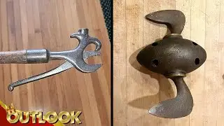 What Is This Mysterious Tool At An Antique Store And This Heavy Football-shaped Object With Wings?