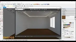 Interior design for bedroom by sketchup -part  3 - spot light& external light&floor material