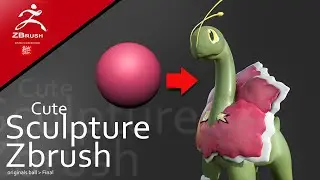 Meganium pokemon - Zbrush Speed Sculpt timelapse in 6 min.