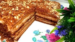 НЕЖНЫЙ ТОРТ МЕДОВИК без раскатки коржей! Самый БЫСТРЫЙ рецепт из жидкого теста с ЗАВАРНЫМ КРЕМОМ