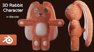 Creating 3D Rabbit Character from Scratch | Blender 3.5 Character Modeling Time-lapse | Hair Curves