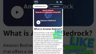 Amazon Bedrock - Generative AI Application Using AWS | #aws #generativeai #shorts