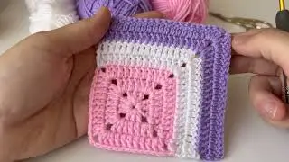 Easy Crochet Granny Square Knitting Motif 💕 Easy Crochet Baby Blanket / Kare Motif Yapımı