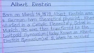 Albert Einstein Essay in English // paragraph// handwriting practice essay