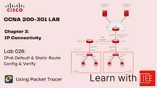 CCNA 200-301 Lab | Chapter 3 IP Connectivity | Lab 028 IPv6 Default & Static Route Config & Verify
