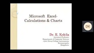 MS Excel Calcuation & Chart Part 3