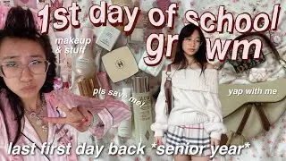 ⋆˚୨୧ GRWM *last first day* HIGHSCHOOL🐆 6AM back to school morning routine | viral makeup+ skincare