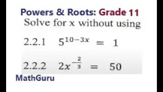 Powers and Roots Revision Questions 3 | Grade 11