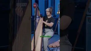 Harmonics on a harp…….harpmonics. Okay yeah you get it…. @emilyharpist #harplady #harplesson