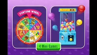 4 in 1 Mini Games + 18 Buttons (Fortune wheel, Claw crane, Reward Machines)