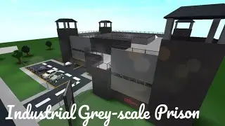 (320k) Industrial Grey-scale Prison // Bloxburg Speedbuild  (Custom Decals in the Description)