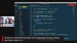 Implement infinite scroll for the timeline using React Virtuoso // Working on POW!
