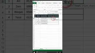 How Make Hide  Account Number  Using Formula Microsoft Excel