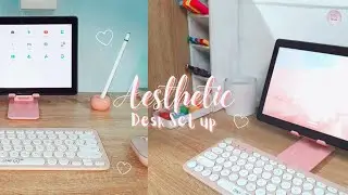 minimal and aesthetic desk setup 🌷