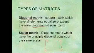 Matrices types